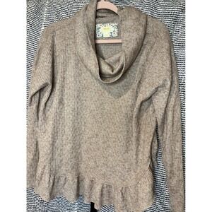 Maeve Anthropologie Cowl Neck‎ Ruffle Sweater Small